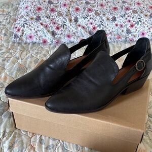 Lucky Brand Black Leather Slingback Mules with Low Heel